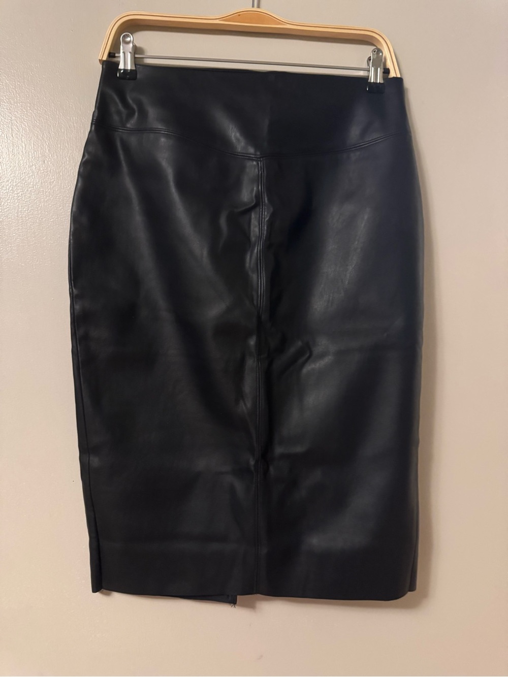 Express Black Faux Leather Pencil Skirt